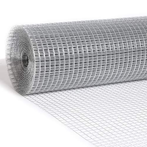 Nueve Deer 48inx50ft Hardware Cloth 1/2 Inch Square Mesh 19 Gauge, Galvanized After Welding, Chicken Wire Mesh Roll Welded Wire Wire Fencing Wire Cloth