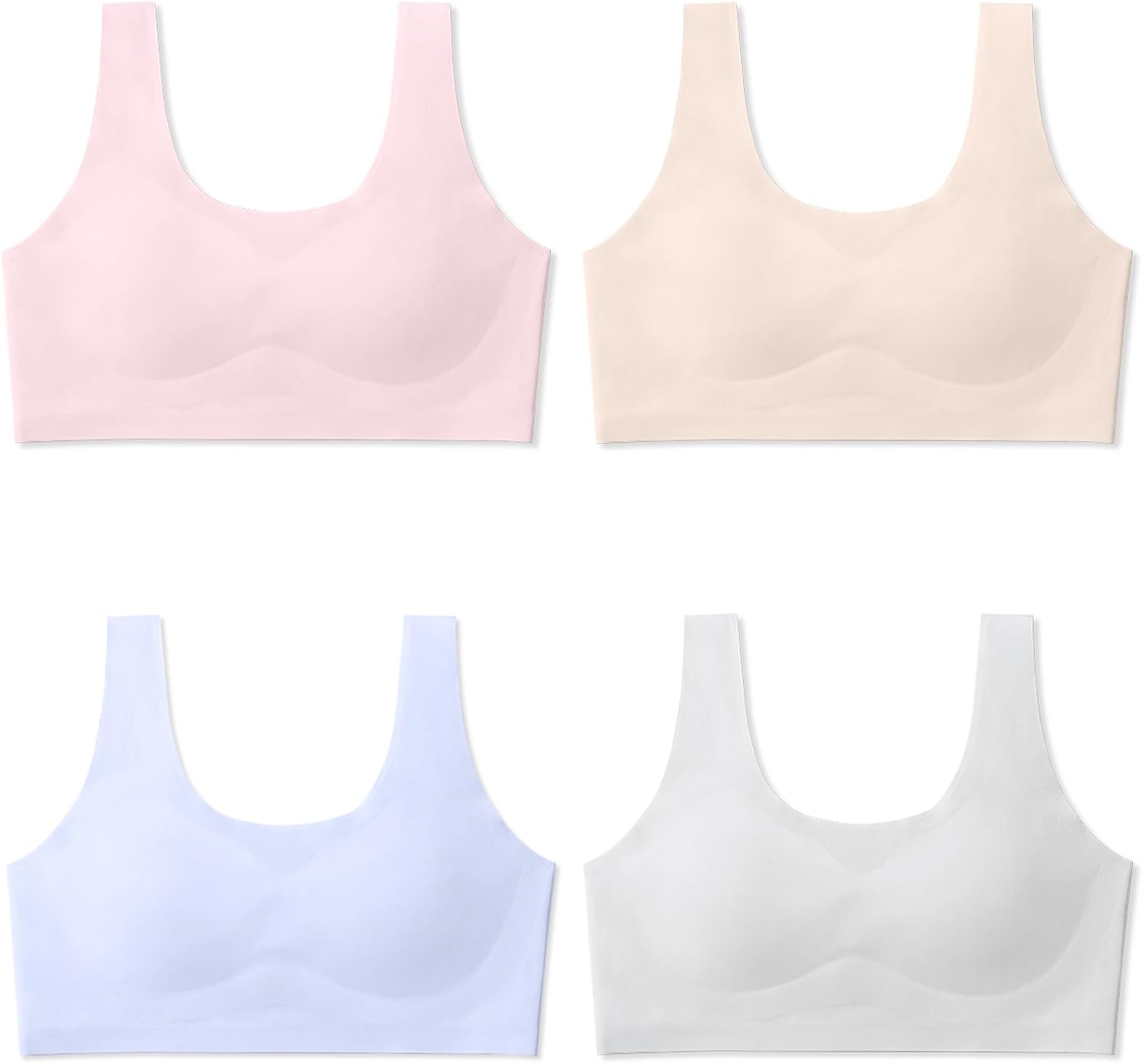 Sascina Training Bras for Girls 10-14 Seamless Teen Girls Sports Bras Ultra Comfort Soft Tween Bras 8-16 Removeable Padding