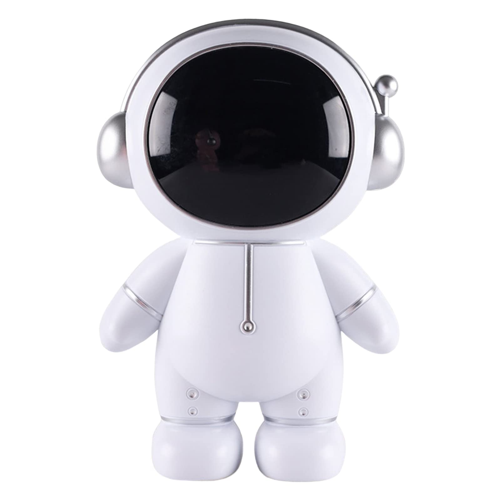 Money Bank in Astronaut Shape with Removable Cover, SYOSI, Money Box Coin Bank Indestructible Plastic Money Bank, Funny Astronaut Decorations for Kids, Boys, Girls, White Silver