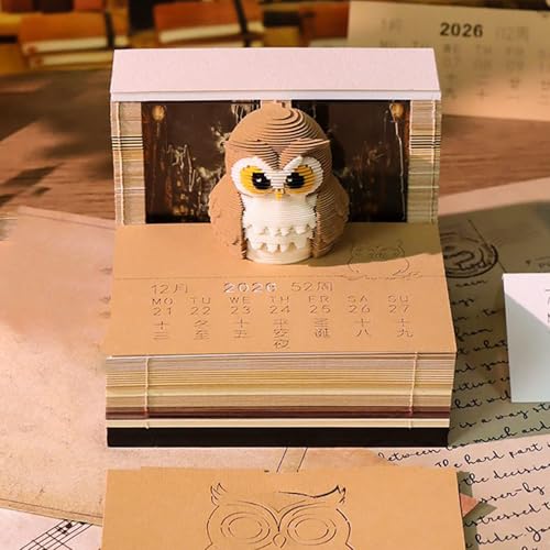 Calendrier 3D 2026 bloc-notes papier détachable accessoire de décoration intérieure