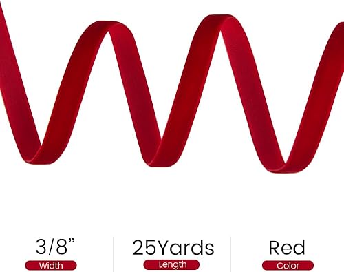 Miniatura 2 de Cinta de terciopelo de 38 pulgadas de ancho x 25 yardas, cintas de terciopelo vintage de una sola cara para envolver regalos, lazos de envoltura de