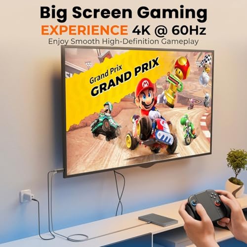 Image of Verilux Type C to HDMI Cable with Portable Dock, HDMI to Type C Cable with PD 100W Charging & 4K@60Hz HDR TV Dock Replacement for Switch 2 /1 /OLE, Plug & Play Travel Docking for Monitor, Projector, TV