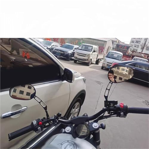 Retrovisor de aluminio antivibración para manillar de moto custom 4