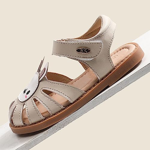 Toddlers Little Girls Ankle Strap Hook&Loop Dress Rabbit-Carrot Summer Shoes Closed Toe Wedding Sandals4
