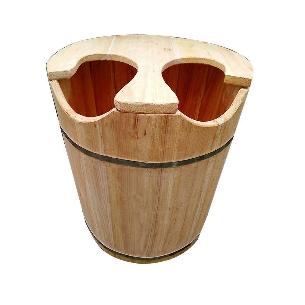 Natural Wooden Footbath Bucket,Household Toon Wooden Foot Bath Barrel,40Cm Heighten Wooden Health Foot Bath Barrel,Thermal Foot Bath Barrel for The Elderly,Natural Thicken Foot Basin ambition
