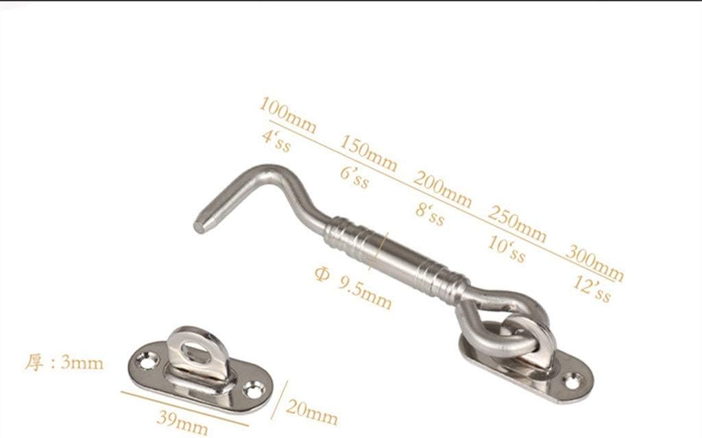 Barn Door Lock 4'' 6" 8" 10" Barn Door Latch Heavy Duty Stainless Steel Window Door Latch Security (Color : 8 inch) (10 Inch)