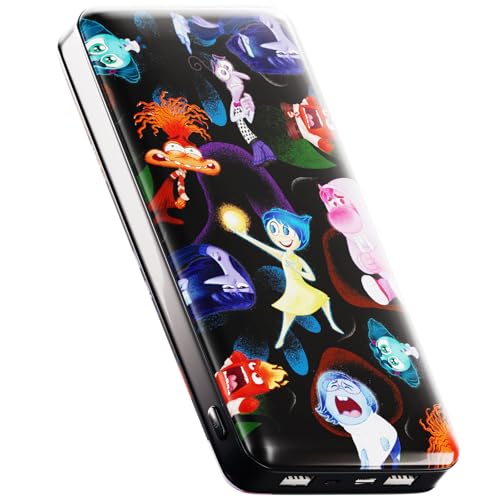 Disney and Pixar Inside Out 2 10,000Mah Power Bank - Universally Compatible Portable Phone Charger Battery Pack w/USB Charging Port - Inside Out 2 Gifts for Women, Men, Teens and Kids