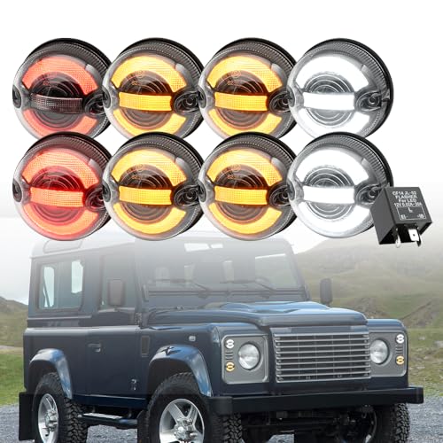 Luces LED Defender 90 110 kit completo de pilotos traseros y de posicion de 73mm transparentes