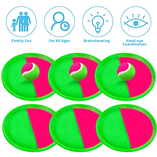 Kids Outdoor Toys, Beach Toys Toss And Catch Ball Set, Outside Yard Games For Kids With 6 Paddles 3 Balls Paddle Game Set Playground Sets For Backyard Sports Outdoor Games For Adults And Family #TOP4
