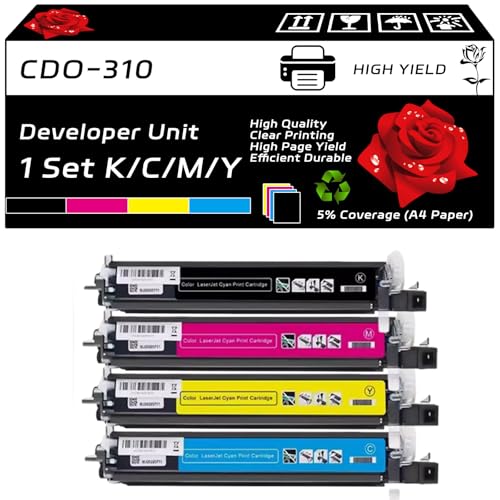 CDO-310 Developer Unit Compatible for Pantum CM7107DN CP2507DN Plus Printers, with Chip, High Yield 225000 Pages, Clear Printing (4-Pack BK/C/M/Y)