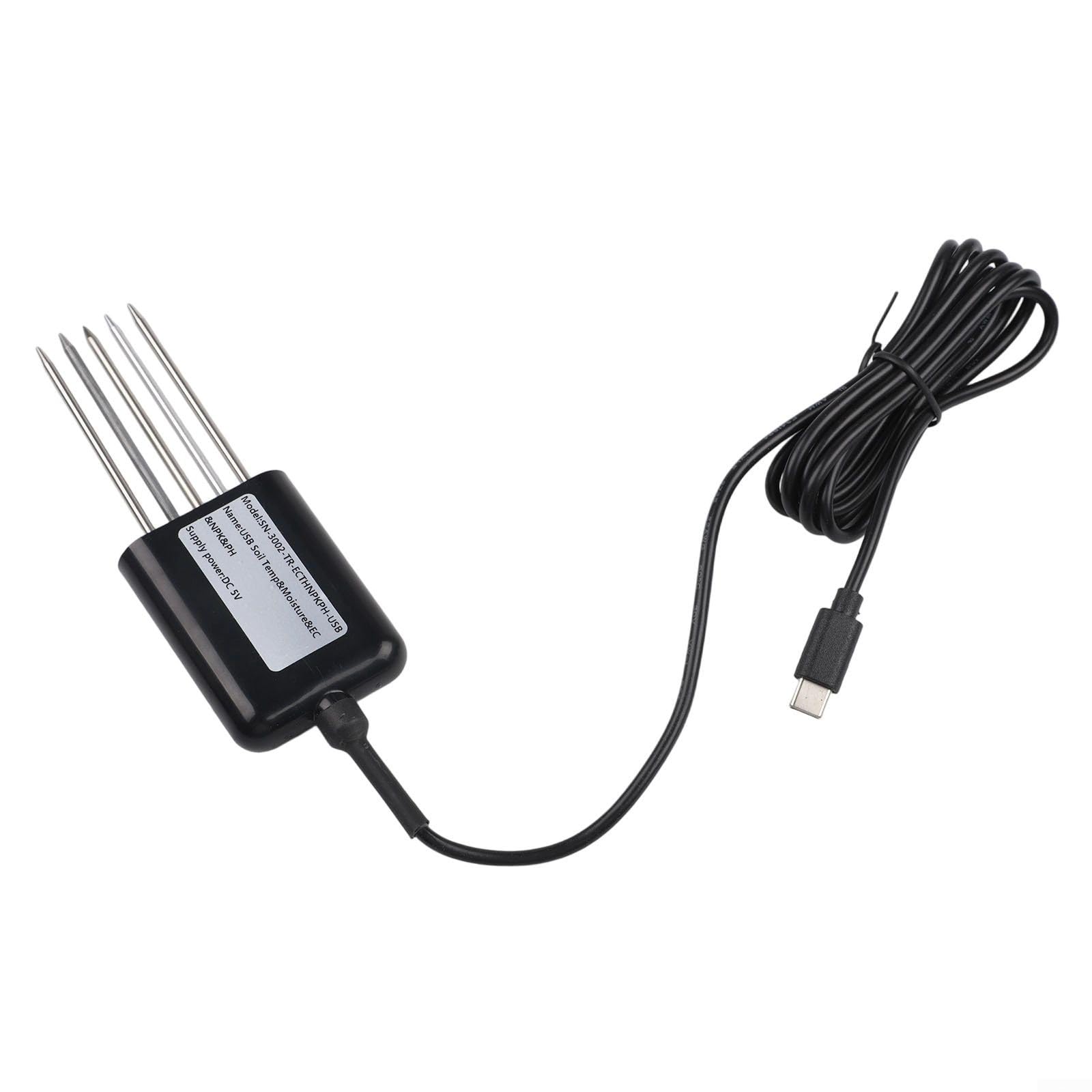 ZYNCUE Sensor de suelo USB 7 en 1 para probador inteligente de suelo PH/EC medidor de temperatura y humedad