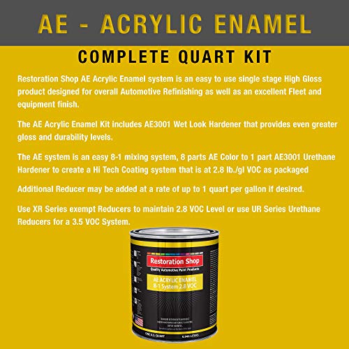 Restoration Shop - Firethorn Red Pearl Acrylic Enamel Auto Paint - Complete Quart Paint Kit - Professional Single Stage High Gloss Automotive, Car, Truck, Equipment Coating, 8:1 Mix Ratio, 2.8 VOC - Thumbnail 2