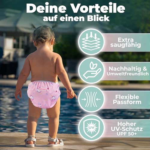 KIDVERSE Schwimmwindel Baby 0-3 Jahre - Set Schwimmwindeln wiederverwendbar – Ansicht 2