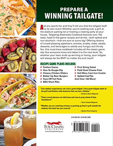 Tailgating Essentials Cookbook: 150 Winning Game-Day Recipes For Beverages, Snacks, Main Dishes, And More (Fox Chapel Publishing) Appetizers To Dessert - Burgers, Nachos, Sangria, Chicken, And More #TOP1