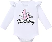 Vista 47 de IBTOM CASTLE Conjunto de ropa para niñas de 1er cumpleaños con diseño de pasteles, falda tutú, diadema y accesorios para fotos Rosa - dos largos