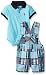U.S. Polo Assn. Baby Boys'' Patchwork Bib Shortall and Matching Shirt Creeper
