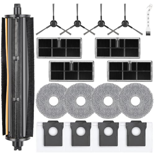 Image of 18 Pack Accessories Kit for Dreame L10s Ultra Gen 2/L10s Pro Ultra Heat/X30 Ultra/L40s Ultra AE/CE Robot Vacuum, 1 TriCut Brush 4 Side Brushes 4 HEPA Filters 4 Mop Pads 4 Dust Bags 1 Cleaning Brush