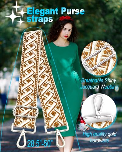 Image of Silvery Purse Straps Replacement Crossbody - Guitar Strap for Purse Crossbody