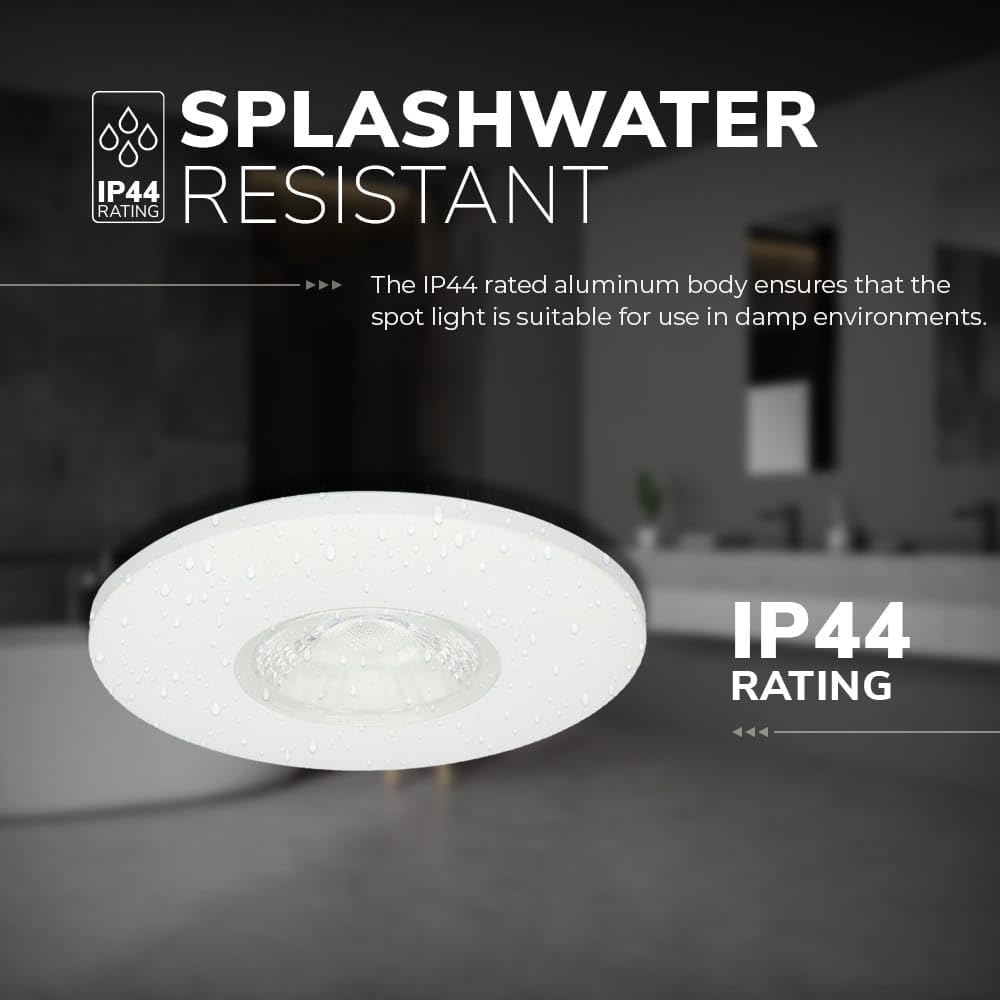 HOFTRONIC - 6er LED Einbaustrahler 230V Pavo Dimmbar Weiß 2700K Warmweiß Einbaustrahler Flach (Einbautiefe 12mm) LED Deckenleuchte IP44 für Badezimmer, Küche - Mini Möbeleinbauleuchten