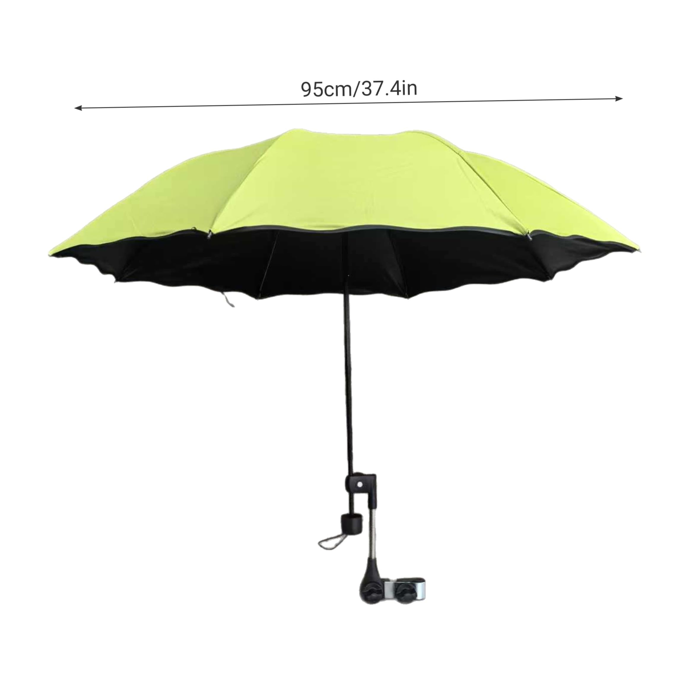 Ombrellone per sedia con morsetto, Ombrellone regolabile per parasole per sedia, per con morsetto per passeggini per patio da spiaggia all'aperto, 37, 40 pollici, Nero.