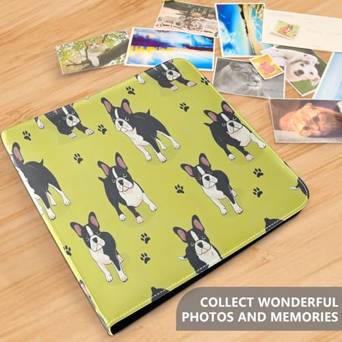 Álbum de Fotos DIY Adhesivo Scrapbook Álbum Lindo Bulldog 3 Anillos Encuadernadores Álbum de Fotos 40 Páginas 8x10 para Memorias miniatura 5