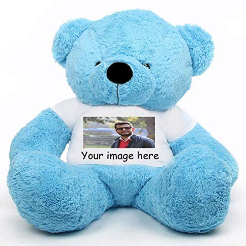 AVSHUB Teddy Bear with Neck Bow for Girls, Soft Toys for Girls & Kids Lovable & Huggable Stuffed Spongy Plush Toy for Special Occasion Birthday, Anniversary, Valentine's Day (3 Feet) (Blue)