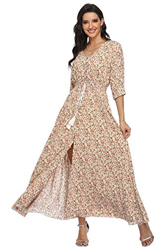 VintageClothing Women's Floral Maxi Dresses with...