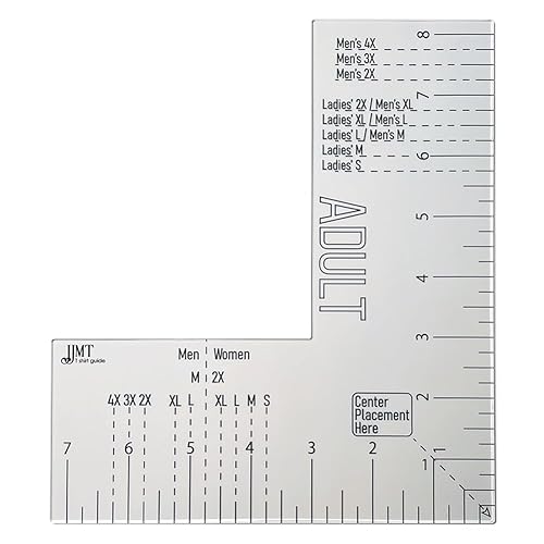 Herramienta de colocación de logotipo en el pecho izquierdo para prensa de calor, regla de camiseta acrílica para tamaño adulto