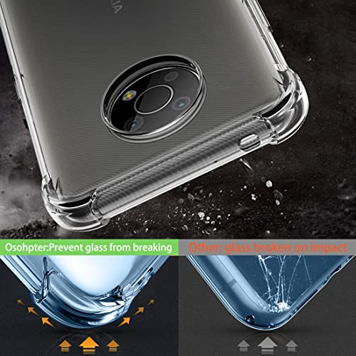 Osophter For Nokia G300 Case With 2Pcs Screen Protector Clear Transparent Reinforced Corners Tpu Shock-Absorption Flexible Cell Phone Cover For Nokia G300 5G(Clear) #TOP2