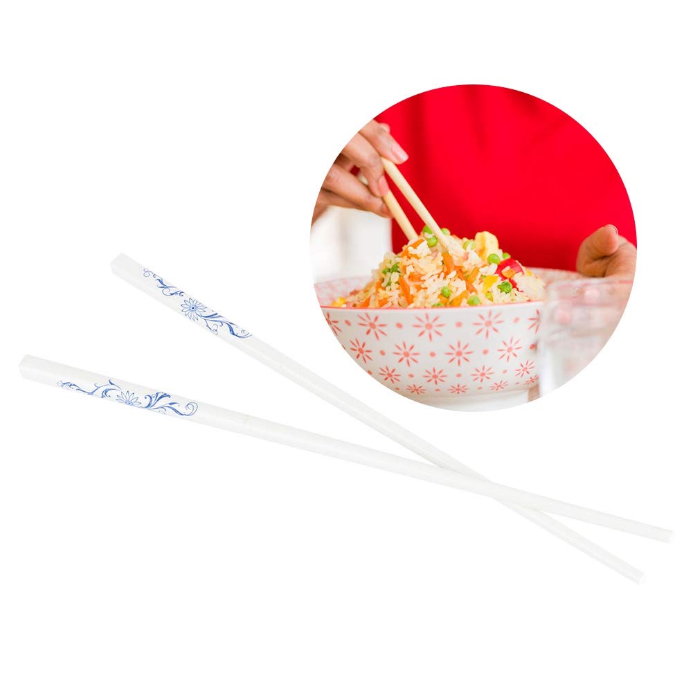 Lot de 10 paires de baguettes réutilisables en céramique | Poignée texturée pour sushis/nouilles | Polissage lisse, de qualité alimentaire | Boîte cadeau pour maison/restaurant (orchidée)