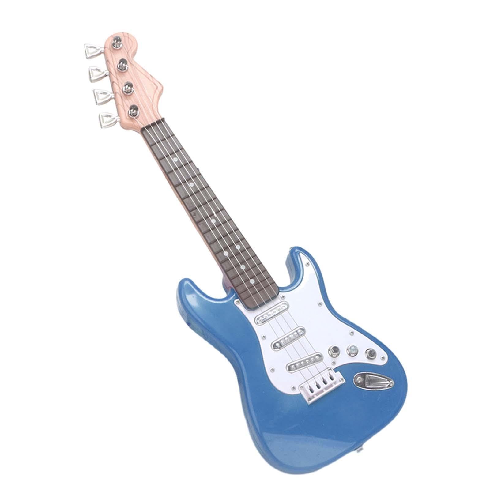 Zestaw 3 gitar elektrycznych dla dzieci, 4 struny, mała gitara dla dziewczynek, dzieci, prezent urodzinowy, niebieska, 42 cm