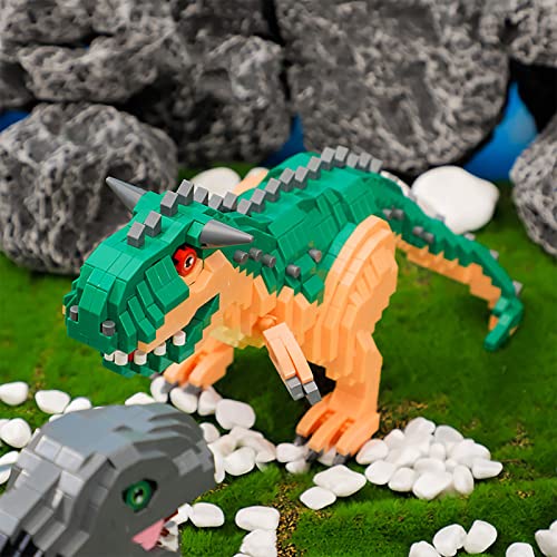 Larcele Micro Building Blocks Dinosaur Set, DIY Mini 3D Building Toy Bricks,1060 Pieces KLJM-06 (Carnotaurus) - Image 4