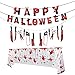 Set di decorazioni sanguinose Halloween Set,decorazioni horror,tra cui 1X striscione di Halloween,1X ghirlanda di coltelli da pistola e 1X tovaglia insanguinata,per all'aperto/al coperto.