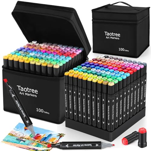 Taotree 100 Colors Alcohol Markers Set with Case