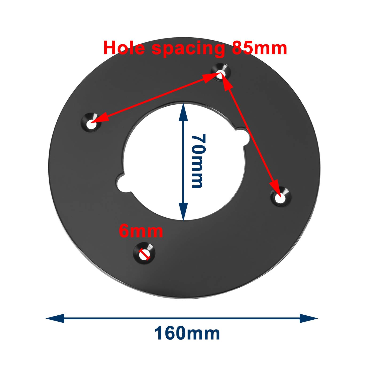 YINETTECH Electric Router Base Plate Router Plastic Round Base Plate Compatible with Makita 3612/ 3612C Electric Router 413024-1 912112-6 - Image 4