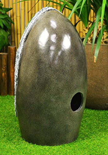 ASC Granite Oval Aqua Stone Fountain with Solar Water Pump Kit - Thumbnail 2