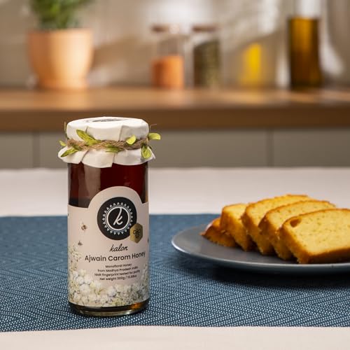 Image of KALON 100% Natural Ajawain Carom Honey | NMR Tested | No Added Sugar and Preservatives | Earthy Flavour - 300 gm