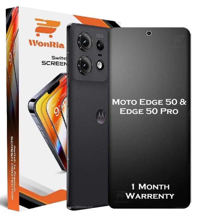 Image of WonRia Pack 1 - Matte Screen Guard Protector For Motorola Edge 50 | Motorola Edge 50 Pro 5G Unbreakable Membrane | Flexible TPU Matte Film | Edge to Edge Installation Kit | Transparent