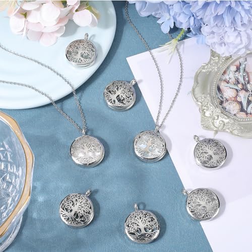 SUNNYCLUE 10Pcs Stone Holder Cage Necklace Cage Pendants Locket Charms Hollow Stone Holder Locket Cage Charms Spiral Bead Cages Tree of Life Charms for Jewelry Making - Image 4