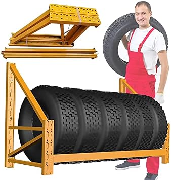 Rolling Tire Rack,Tire Rack,Tyre Rack Heavy Duty Tire Rack, Wall Mount Garage Storage Rack, Metal Multi Tire Storage Rack Shelf with Accessories, Simple Assembly & Instal,Onecolor-150cm/59in
