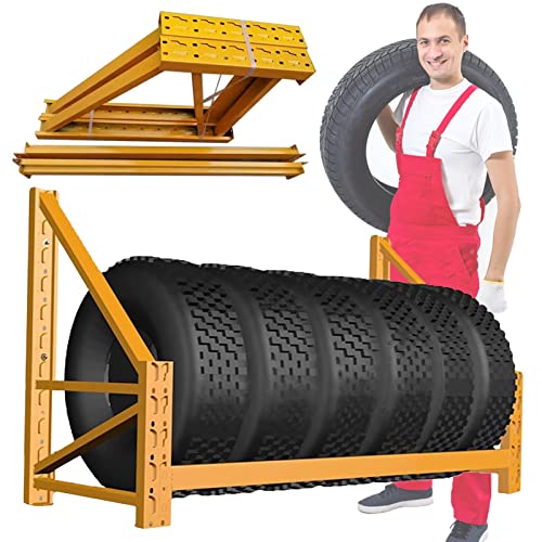 Generisch Reifenregal Hochleistungs-Reifenregal, Wandmontage, Garagen-Lagerregal, Metall-Lagerregal für mehrere Reifen mit Zubehör, einfache Montage und Installation (Größe: 150 cm)