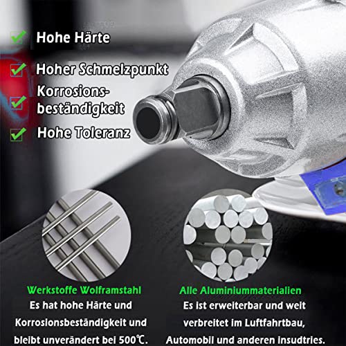 3 in 1 Akku Schlagschrauber 1/2 Zoll & 420Nm Drehmoment Akku Bohrschrauber & Akkuschrauber mit 6.0 Ah Akku, LED-Arbeitslicht, 18V Akku Drehschlagschrauber mit Koffer und 16pcs Zubehör – Bild 6