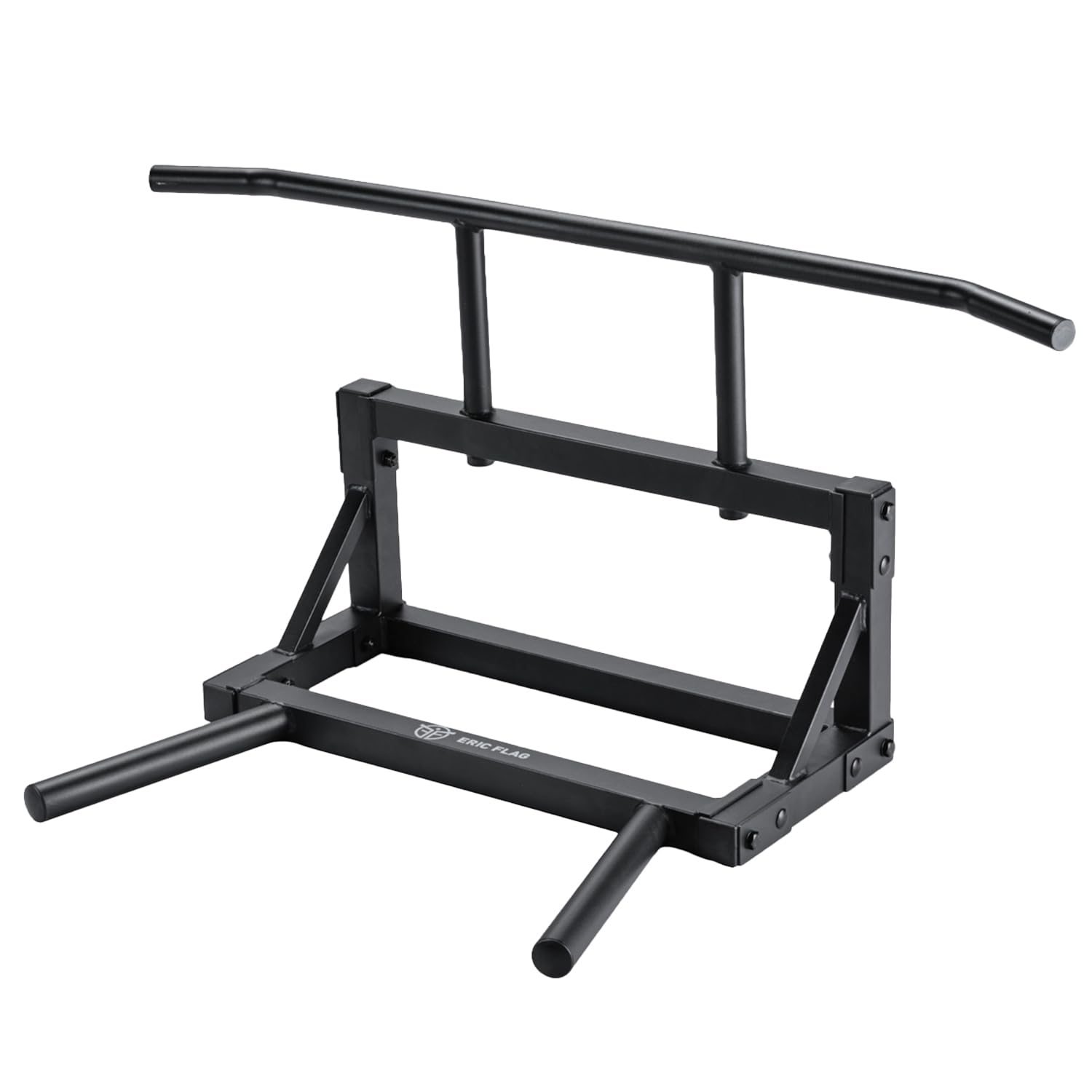 ERIC FLAG Sbarra Trazioni a Muro 2 in 1 Trazioni & Dips | Acciaio Rinforzato, Carico Max 250 kg | Montaggio su Parete Cemento/Mattoni, Kit Fissaggio Incluso | Stazione Trazioni Dips Multi-Grip