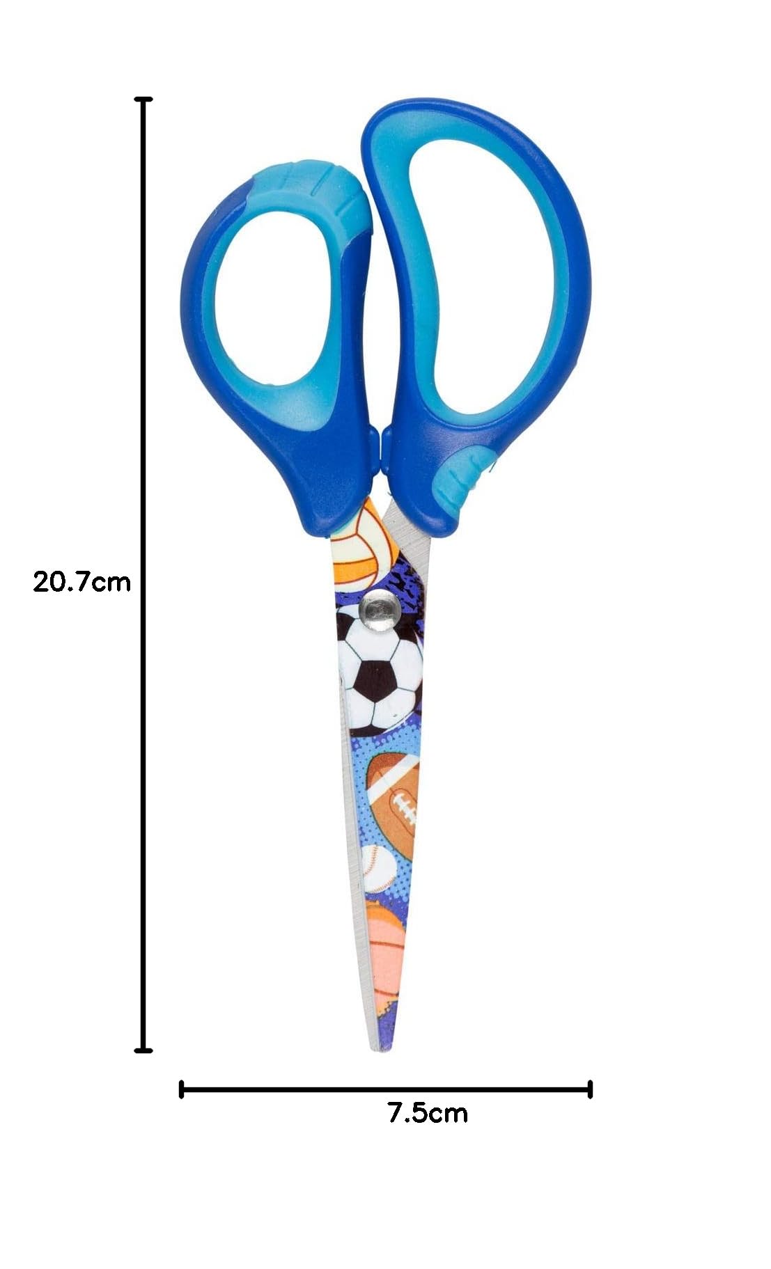 Idena 14028 - Forbici morbide con motivo a palline, blu, 1 pz.
