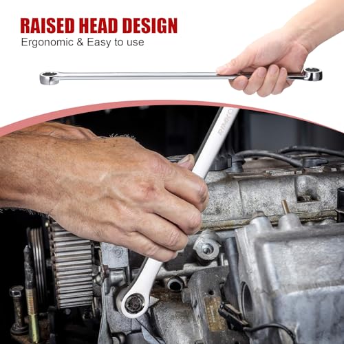 Image of 6-Piece Extra Long Double Box End Wrench Set | Chrome Vanadium Steel Aviation Wrenches Metric 8-19mm