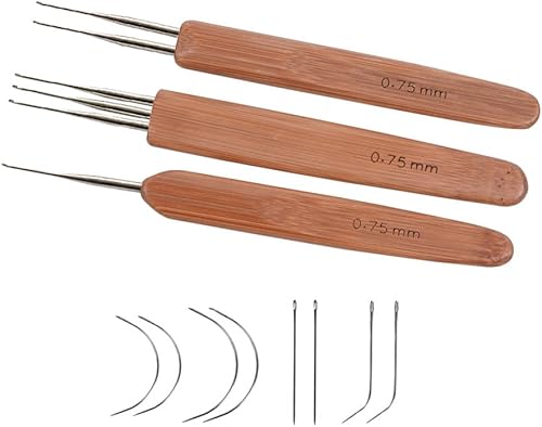 Miniatura 2 de Juego de 3 ganchos de ganchillo para rastas, herramienta de aguja de rasta, para trenzas, manualidades, cerraduras de temor, agujas de ganchillo de