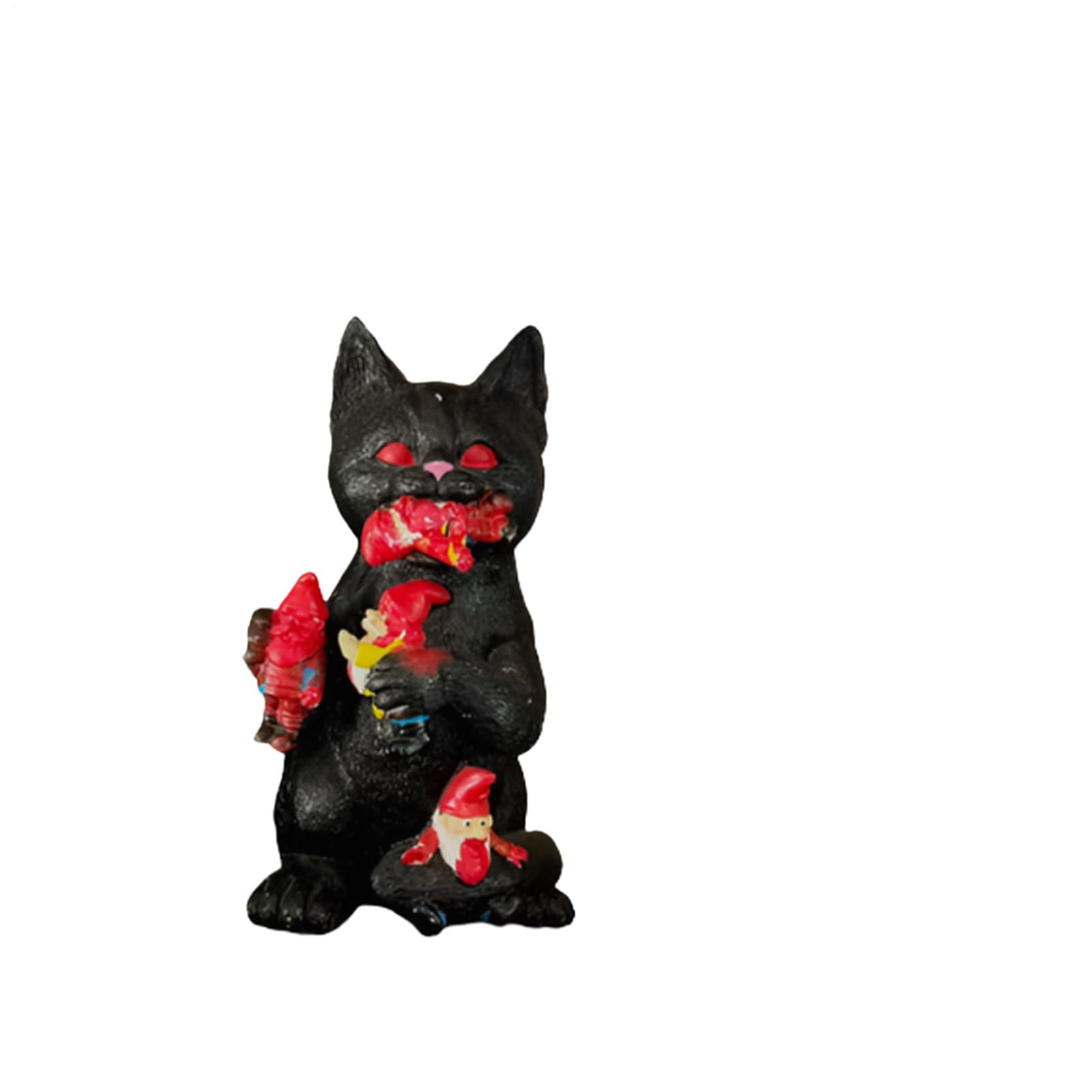Figurine de chat noir Halloween en résine pour étagère et table