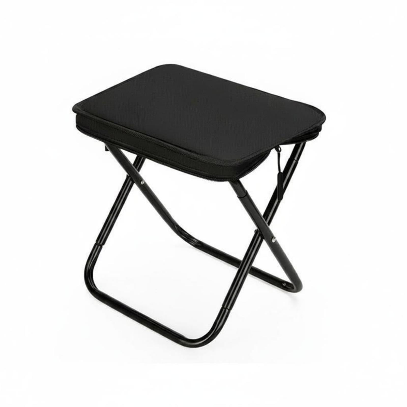 Padded Folding Stool Low-Profile Portable Folding Stool Black-picture-18