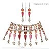 Jwellmart Oxidized Oxidised Silver Enamel Meenakari Garba Wedding Choker Necklace Earrings Combo Set Bollywood Party Traditional Fashion Indian Jewelry Jewellery Set for Women, Stone, not known #4
