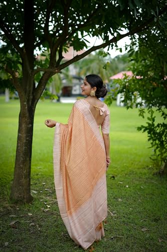Image of SATIKA VASTRAM Tussar Silk Saree Solid Design Pure Soft Thread Weaving Contrast Border And Rich Pallu With Blouse Piece
